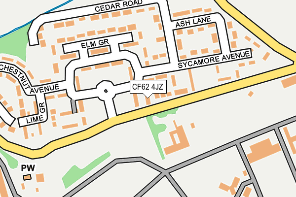 CF62 4JZ map - OS OpenMap – Local (Ordnance Survey)