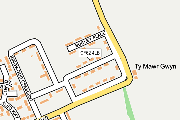 CF62 4LB map - OS OpenMap – Local (Ordnance Survey)