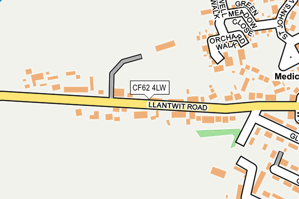 CF62 4LW map - OS OpenMap – Local (Ordnance Survey)