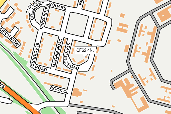 CF62 4NJ map - OS OpenMap – Local (Ordnance Survey)