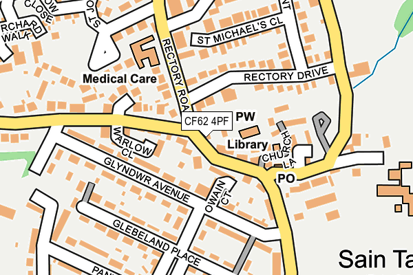 CF62 4PF map - OS OpenMap – Local (Ordnance Survey)