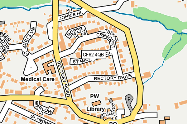 CF62 4QB map - OS OpenMap – Local (Ordnance Survey)