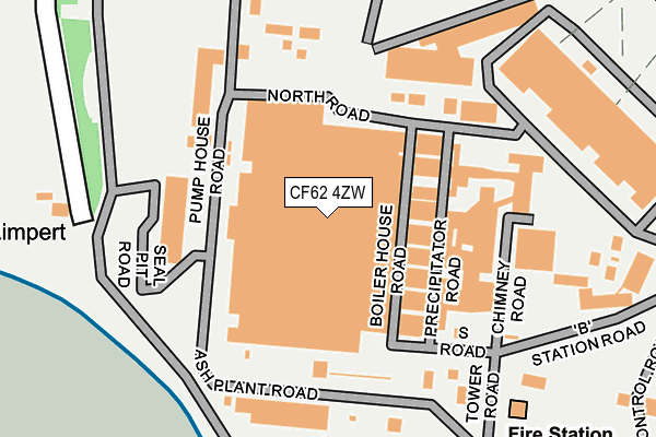 CF62 4ZW map - OS OpenMap – Local (Ordnance Survey)