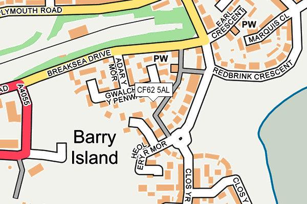 CF62 5AL map - OS OpenMap – Local (Ordnance Survey)