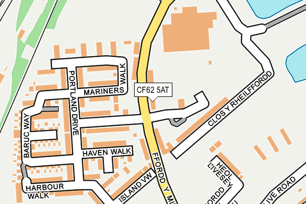 CF62 5AT map - OS OpenMap – Local (Ordnance Survey)