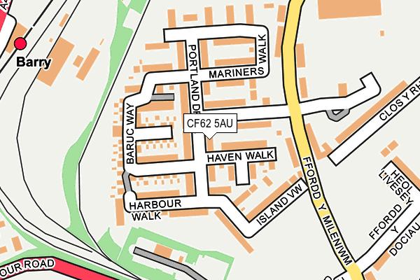 CF62 5AU map - OS OpenMap – Local (Ordnance Survey)