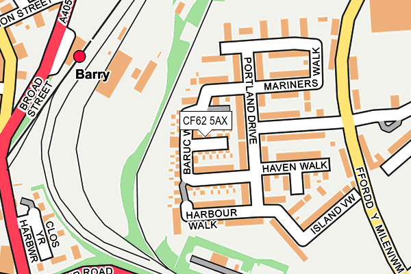 CF62 5AX map - OS OpenMap – Local (Ordnance Survey)