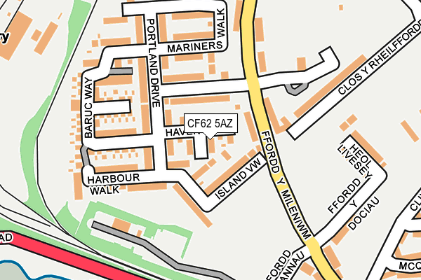 CF62 5AZ map - OS OpenMap – Local (Ordnance Survey)