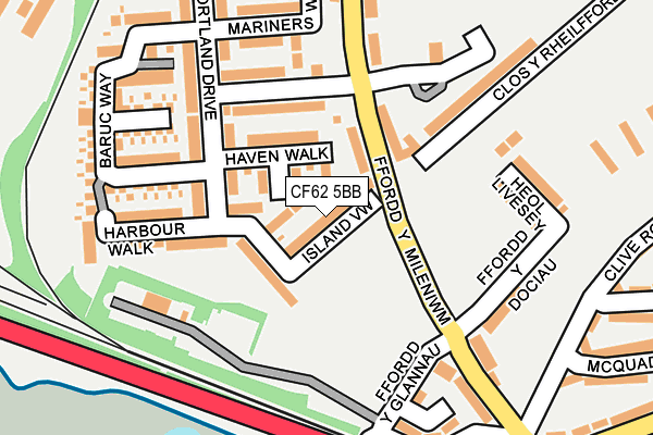 CF62 5BB map - OS OpenMap – Local (Ordnance Survey)