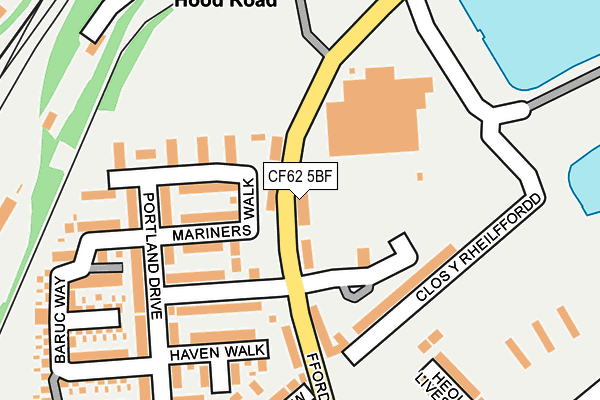 CF62 5BF map - OS OpenMap – Local (Ordnance Survey)