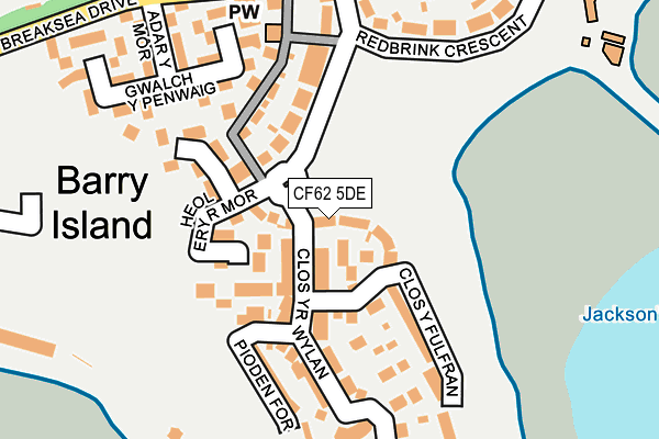 CF62 5DE map - OS OpenMap – Local (Ordnance Survey)