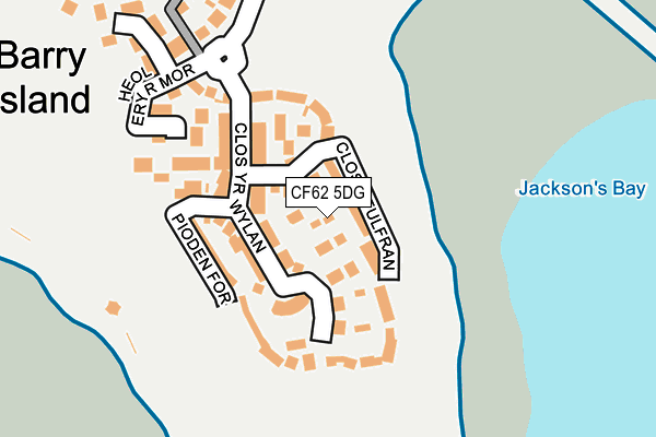 CF62 5DG map - OS OpenMap – Local (Ordnance Survey)