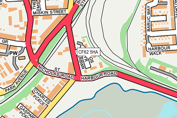 CF62 5HA map - OS OpenMap – Local (Ordnance Survey)