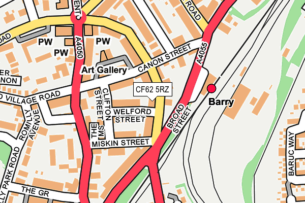 CF62 5RZ map - OS OpenMap – Local (Ordnance Survey)
