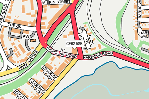 CF62 5SB map - OS OpenMap – Local (Ordnance Survey)