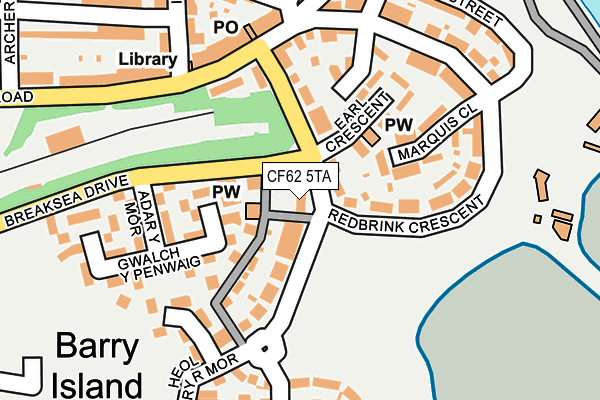 CF62 5TA map - OS OpenMap – Local (Ordnance Survey)