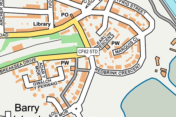 CF62 5TD map - OS OpenMap – Local (Ordnance Survey)