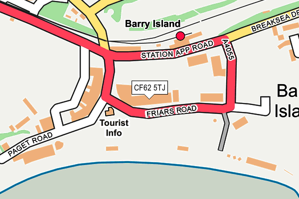 Map of ADVENTURE ISLAND (BARRY) LIMITED at local scale