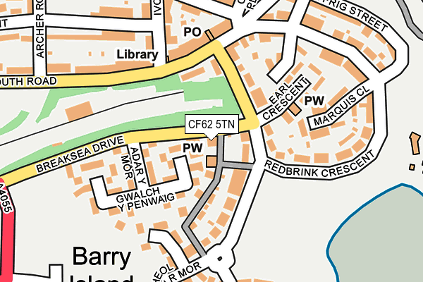 CF62 5TN map - OS OpenMap – Local (Ordnance Survey)