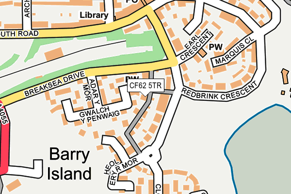 CF62 5TR map - OS OpenMap – Local (Ordnance Survey)