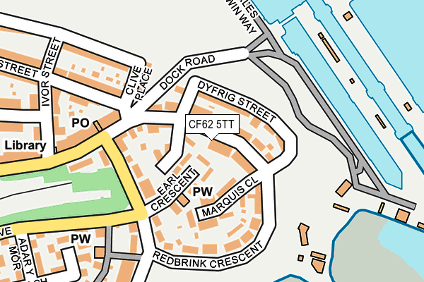 CF62 5TT map - OS OpenMap – Local (Ordnance Survey)