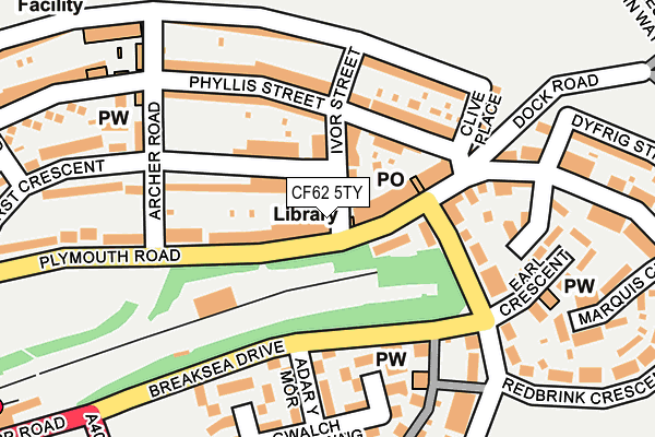 CF62 5TY map - OS OpenMap – Local (Ordnance Survey)