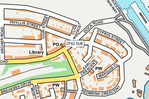 CF62 5UB map - OS OpenMap – Local (Ordnance Survey)