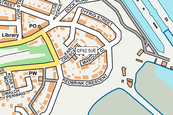 CF62 5UE map - OS OpenMap – Local (Ordnance Survey)