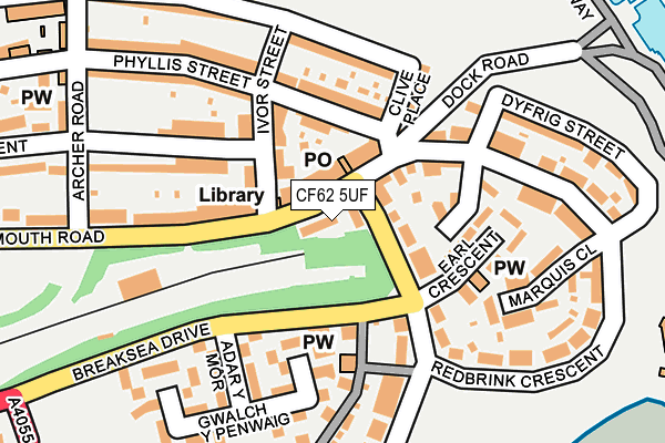 CF62 5UF map - OS OpenMap – Local (Ordnance Survey)