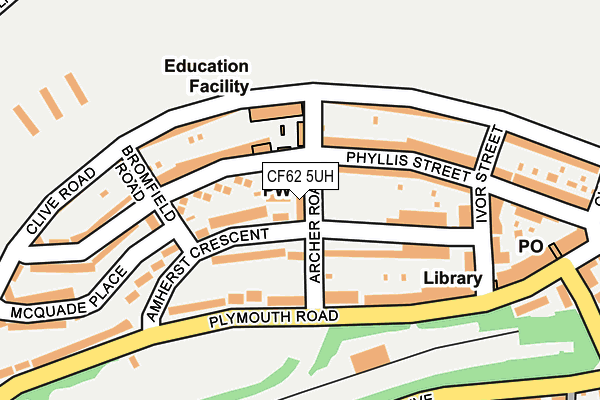 CF62 5UH map - OS OpenMap – Local (Ordnance Survey)