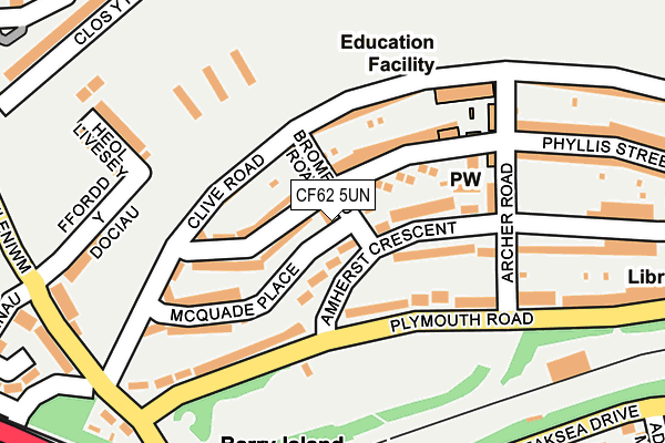 CF62 5UN map - OS OpenMap – Local (Ordnance Survey)