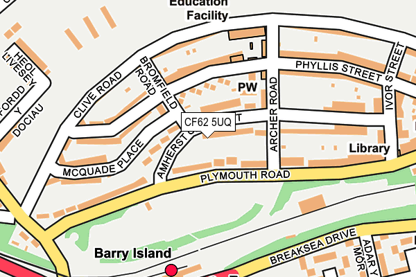 CF62 5UQ map - OS OpenMap – Local (Ordnance Survey)