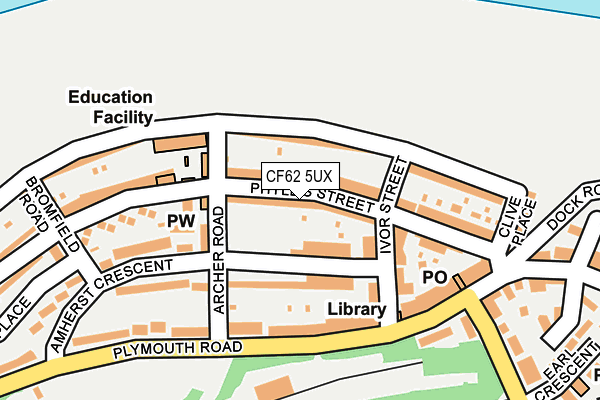 CF62 5UX map - OS OpenMap – Local (Ordnance Survey)