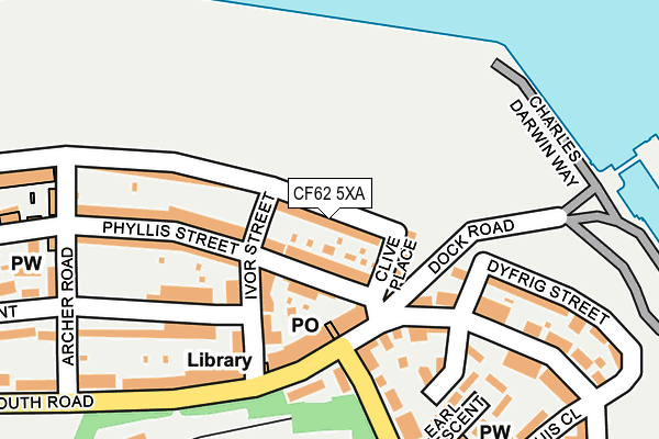 CF62 5XA map - OS OpenMap – Local (Ordnance Survey)