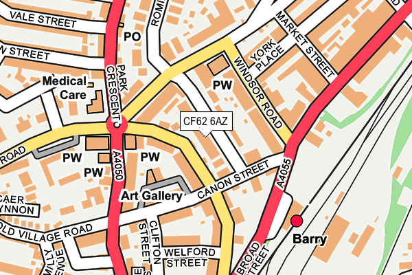 CF62 6AZ map - OS OpenMap – Local (Ordnance Survey)