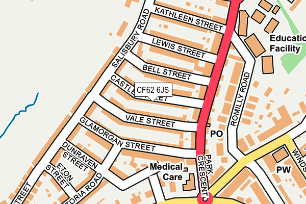 CF62 6JS map - OS OpenMap – Local (Ordnance Survey)