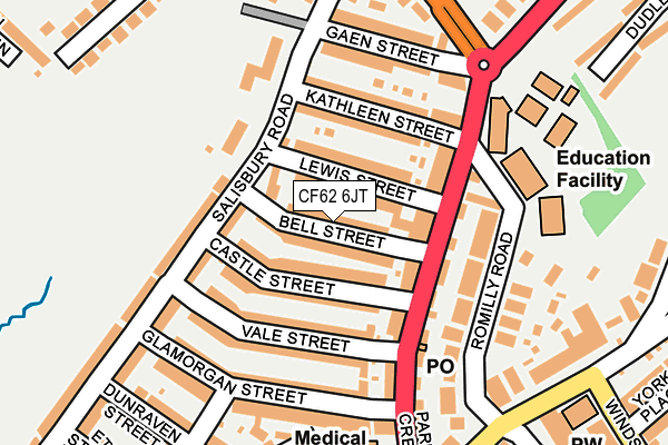 CF62 6JT map - OS OpenMap – Local (Ordnance Survey)