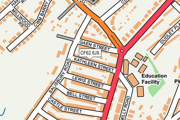 CF62 6JX map - OS OpenMap – Local (Ordnance Survey)