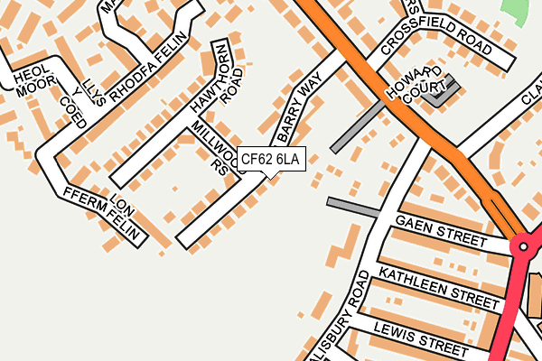 CF62 6LA map - OS OpenMap – Local (Ordnance Survey)