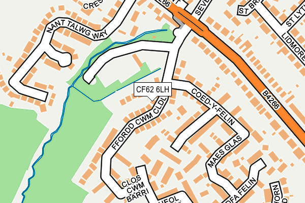 CF62 6LH map - OS OpenMap – Local (Ordnance Survey)