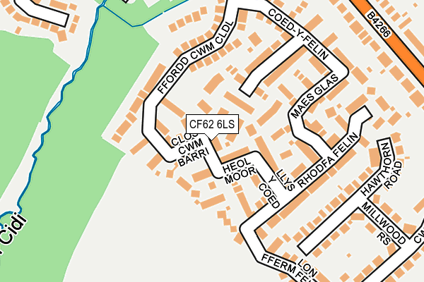 CF62 6LS map - OS OpenMap – Local (Ordnance Survey)