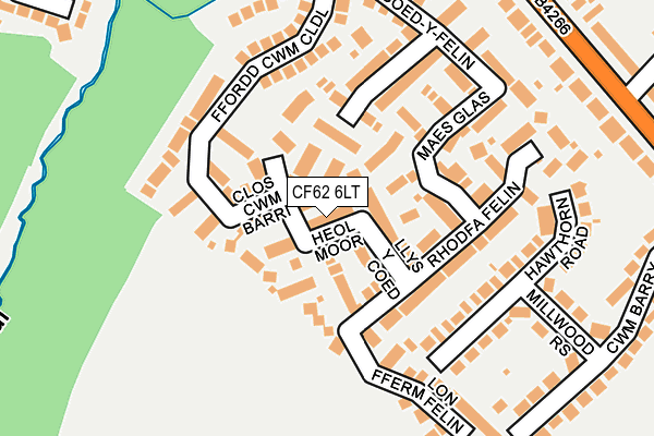 CF62 6LT map - OS OpenMap – Local (Ordnance Survey)