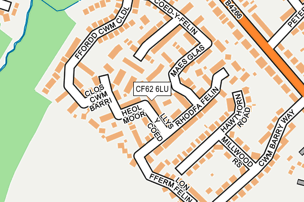 CF62 6LU map - OS OpenMap – Local (Ordnance Survey)