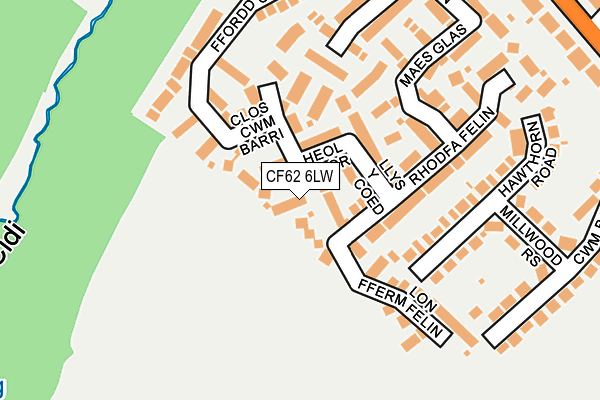 CF62 6LW map - OS OpenMap – Local (Ordnance Survey)