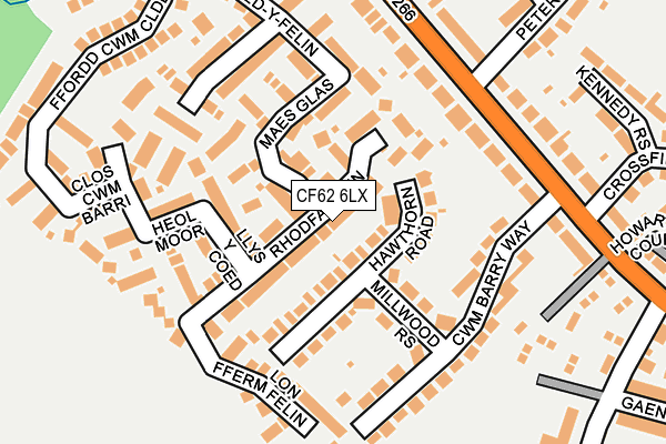 CF62 6LX map - OS OpenMap – Local (Ordnance Survey)