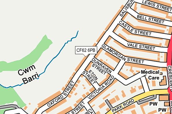 CF62 6PB map - OS OpenMap – Local (Ordnance Survey)