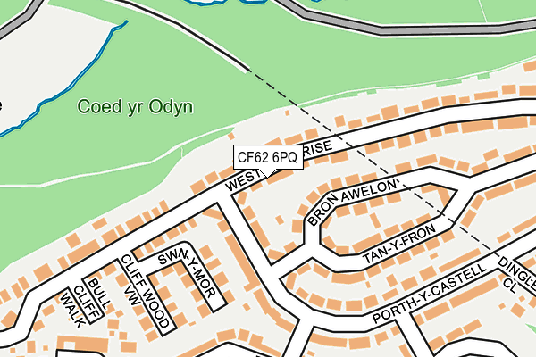 CF62 6PQ map - OS OpenMap – Local (Ordnance Survey)