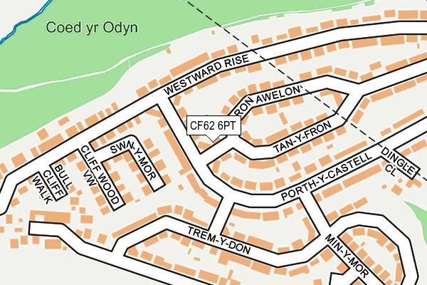 CF62 6PT map - OS OpenMap – Local (Ordnance Survey)