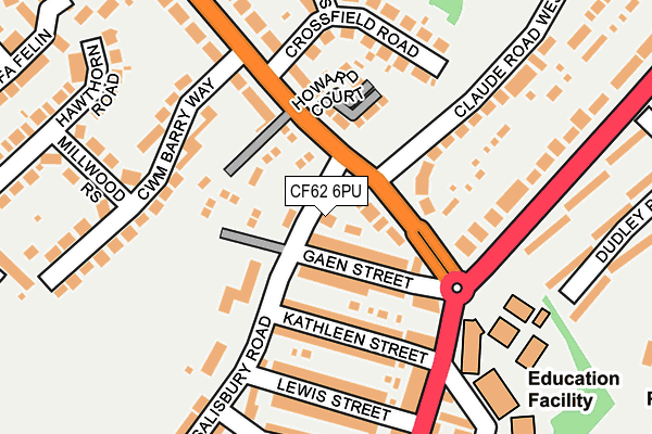 CF62 6PU map - OS OpenMap – Local (Ordnance Survey)