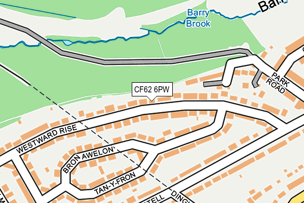 CF62 6PW map - OS OpenMap – Local (Ordnance Survey)